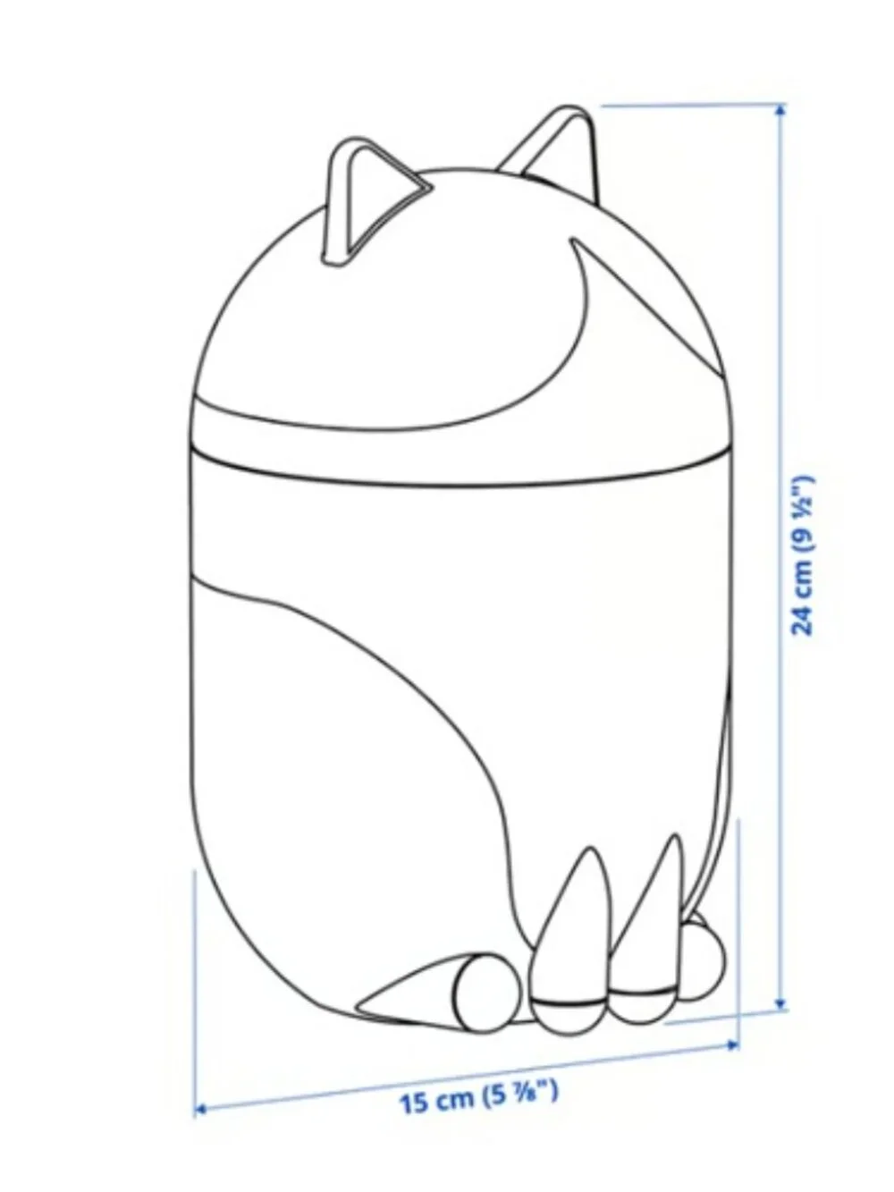Ikea Grejsimojs Cat-Shaped Storage with Lid, Black and White Tuxedo, 506.031.78